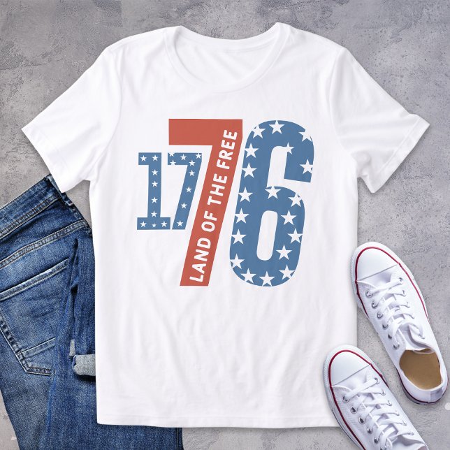 Det fria patriotiska landet 1776 t shirt (Skapare uppladdad)