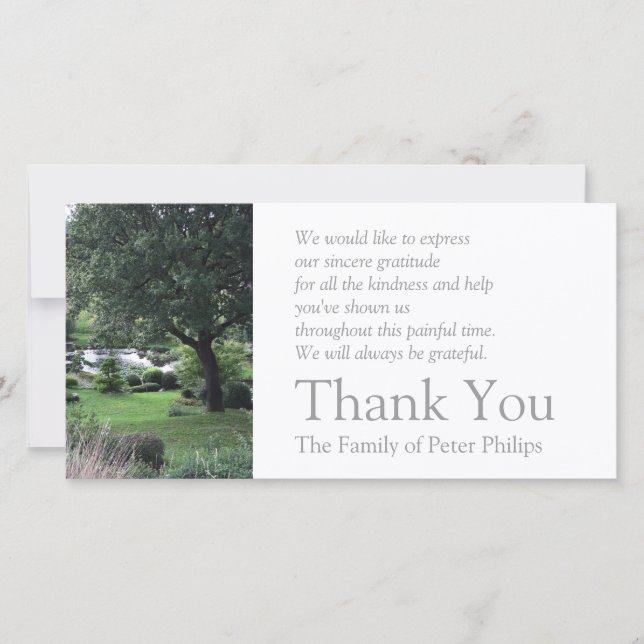 Det fridsamma sympatitack 2 för trädgård 6 tack kort (Framsida)