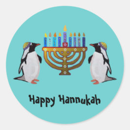 Det frysta Hannukah Runt Klistermärke