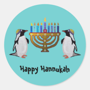 Det frysta Hannukah Runt Klistermärke