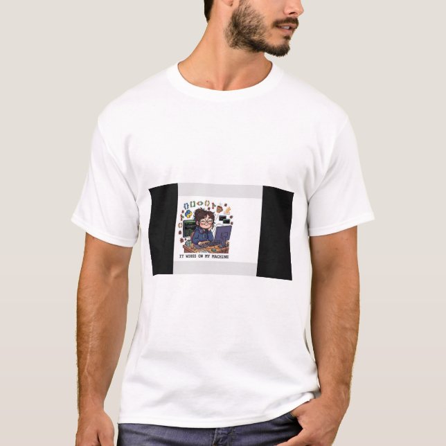DET FUNGERAR PÅ MIN MASKIN - Rolig programmerare t Shirt (Framsida)