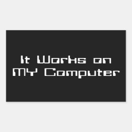 Det fungerar på MY Computer Sticker-konsten Rektangulärt Klistermärke