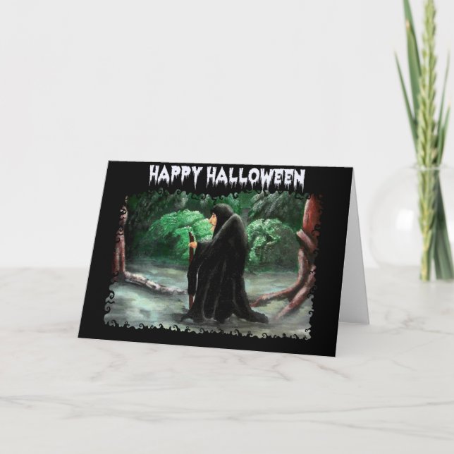 Det gamla Crone Halloween-kortet Kort (Framsida)