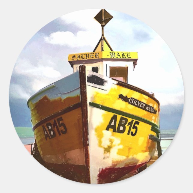 DET GAMLA FISKEFARTYGET RUNT KLISTERMÄRKE (Framsida)