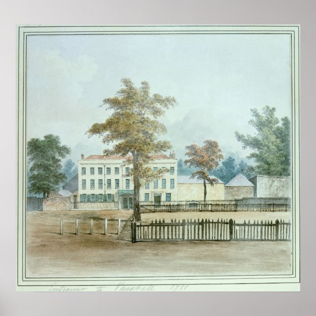Det gamla huset och ingången till Vauxhall Gardens Poster (Framsidan)