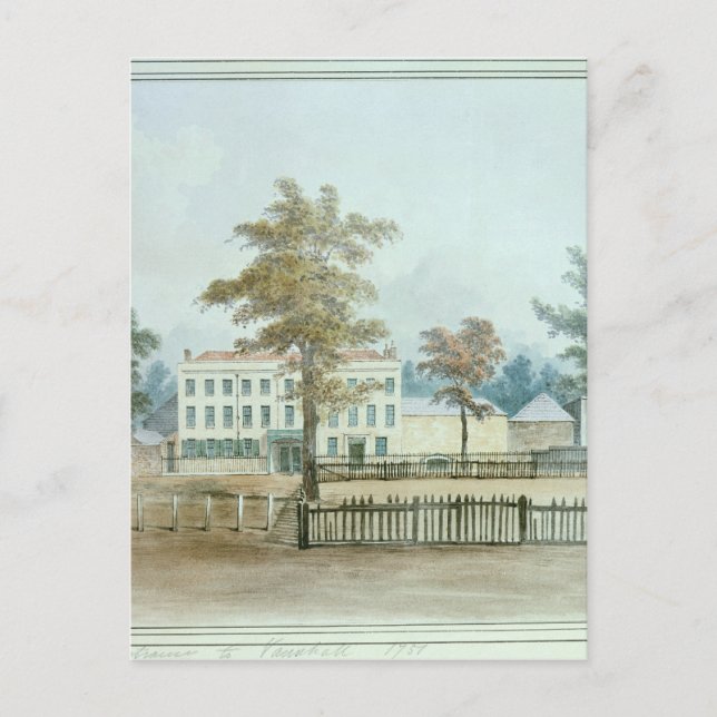 Det gamla huset och ingången till Vauxhall Gardens Vykort (Framsida)