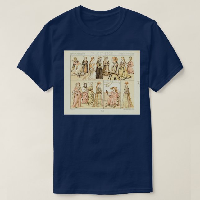 Det gamla italienska mode och 1600-talets livsstil t shirt (Design framsida)