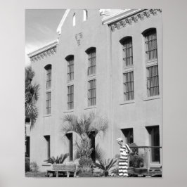 Det gamla Jail St. Augustine Florida B&W-fotot Poster