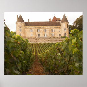 Det gamla medeltida slottet Chateau de Rully i Cot Poster