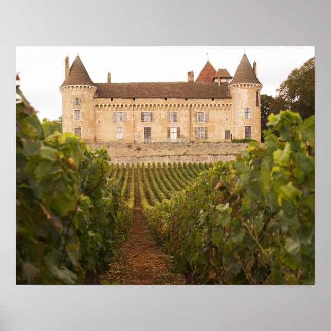 Det gamla medeltida slottet Chateau de Rully i Cot Poster (Framsidan)