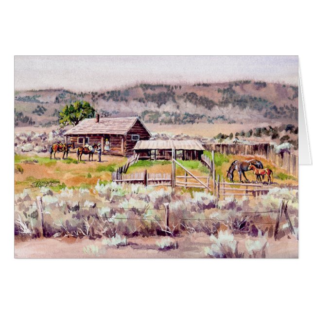 Det GAMMALA HEMMANET av SHARON SHARPE Hälsningskort (Framsidan Horizontal)