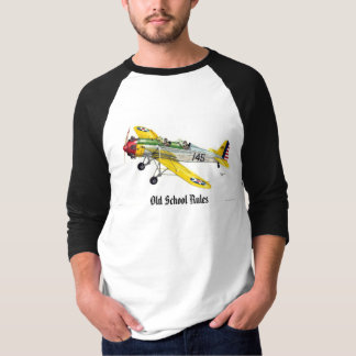 Det gammala stilflygplan med "OLD SCHOOL HÄRSKAR Tee Shirt