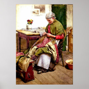 Det gammala täcket - Walter Langley Poster
