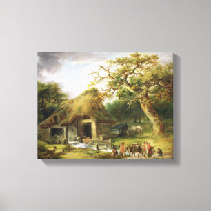 Det gammala vatten mal, 1790 (olja på kanfas) canvastryck