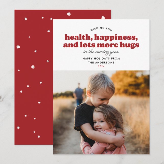 Det går inte att använda fler hakar-Helgdag (rött) Julkort (Fram/baksida)