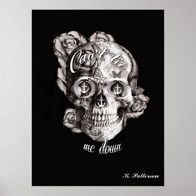 Det går inte att binda mig Nautical Skull Poster. Poster (Framsidan)