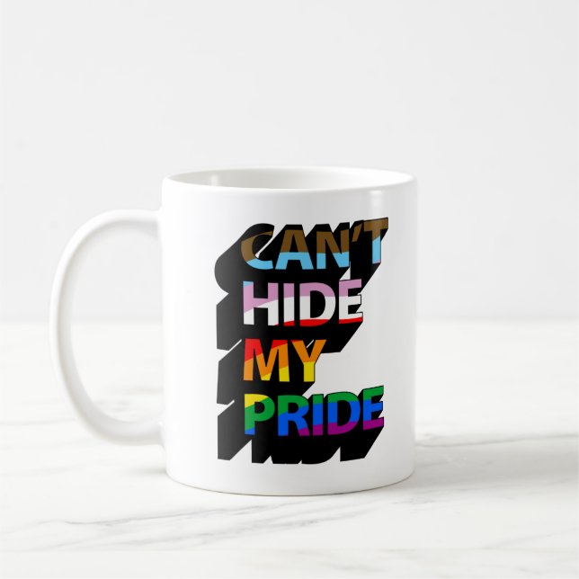 Det går inte att Gömma mitt Pride 3D Kaffemugg (Vänster)