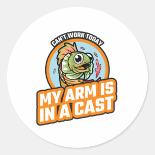 Det går inte att jobba idag när Arm är i skugga Runt Klistermärke