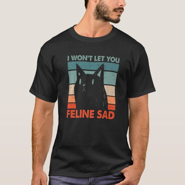 Det går inte att Kattdjur Ledsen Katt 2 T Shirt (Framsida)