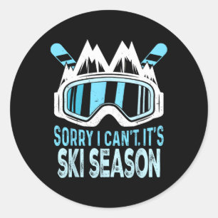 Det går inte att köra Ski Season Winter Sports Ski Runt Klistermärke