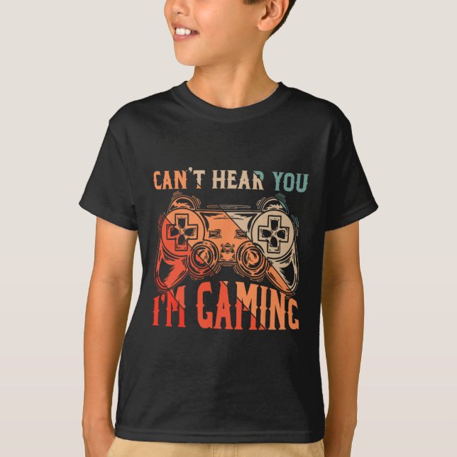 Det går inte att lyssna på dig om du spelar spel,  t shirt (Framsida)