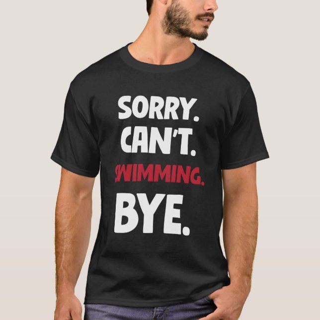Det går inte att simma hej då t shirt (Framsida)