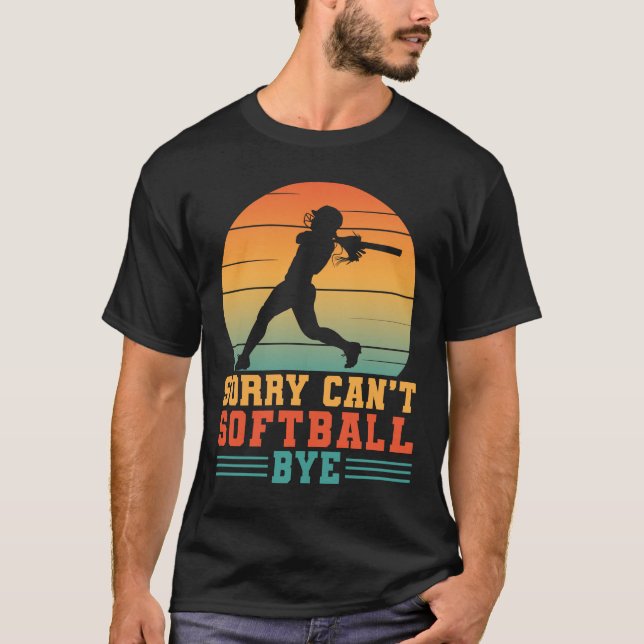 Det går inte att Softball Adjö Funny Softball-spel T Shirt (Framsida)
