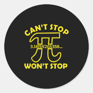 Det går inte att stoppa Pi Won inte stoppa Math Sc Runt Klistermärke