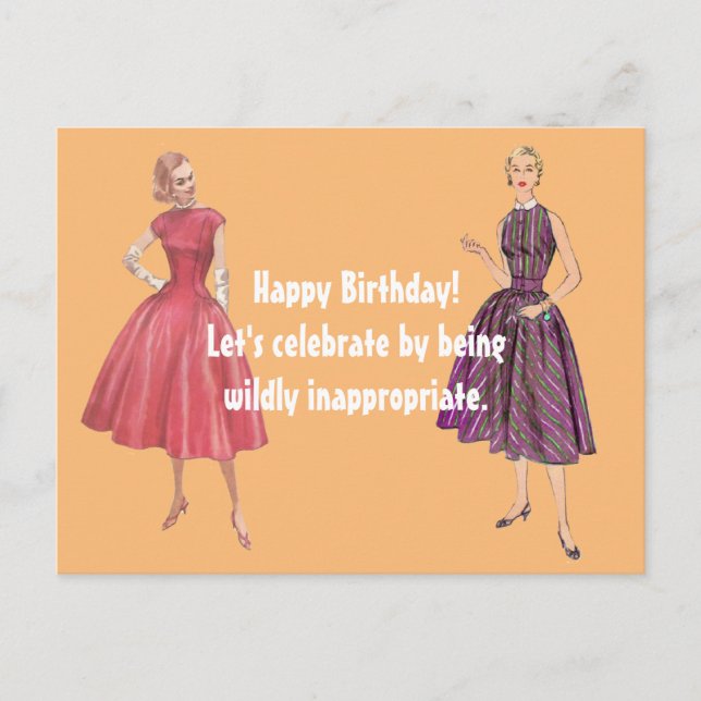 Det går inte att ta en passande Retro Birthday Vykort (Framsida)