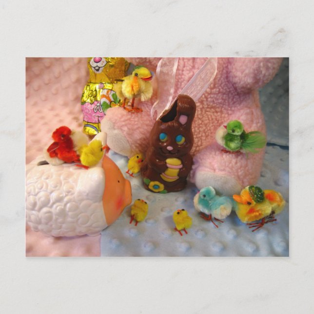 Det går inte att vänta med Chocolate Bunny-vykort Vykort (Framsida)