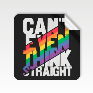 Det går inte ens att tänka raka LGBTQ-pridets regn Fyrkantigt Klistermärke