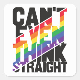 Det går inte ens att tänka raka LGBTQ-pridets regn Fyrkantigt Klistermärke