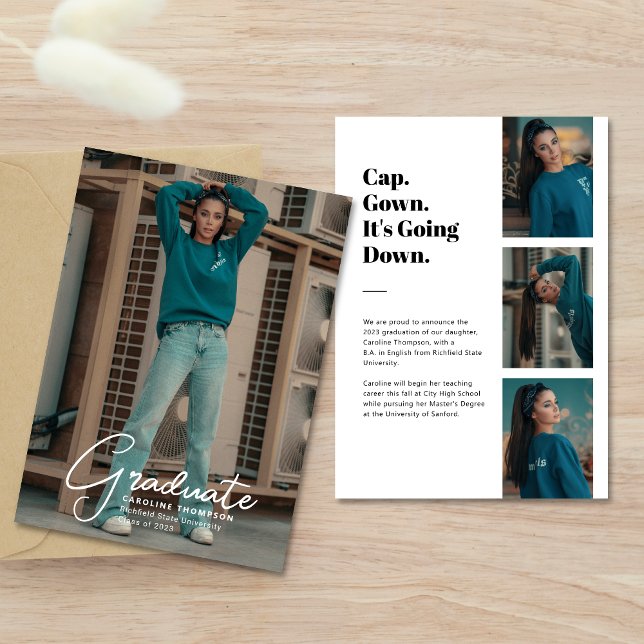 "Det går ner" Modern Photo Collage Studenten Meddelande (Skapare uppladdad)