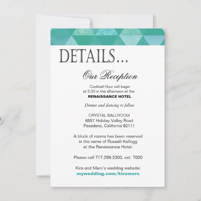 Det geometriska triangelmottagandet specificerar inbjudningar (Framsida)