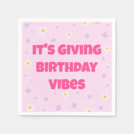 Det ger födelsdagsstämning, rosa och lavendel pappersservett