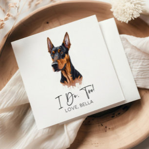 Det gör jag också! Dobermann Hund Pet Bröllop Pappersservett