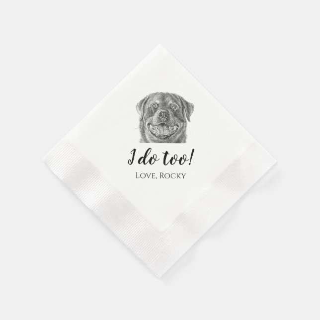 Det gör jag också! Hund Thned Bröllopsfest Napkins Pappersservett (Hörn)