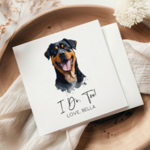 Det gör jag också! Rottweiler Hund Pet Bröllop Pappersservett