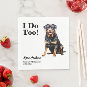 Det gör jag också! Rottweiler Hund pet bröllop Pappersservett