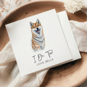 Det gör jag också! Shiba Inu Hund Pet Bröllop Pappersservett
