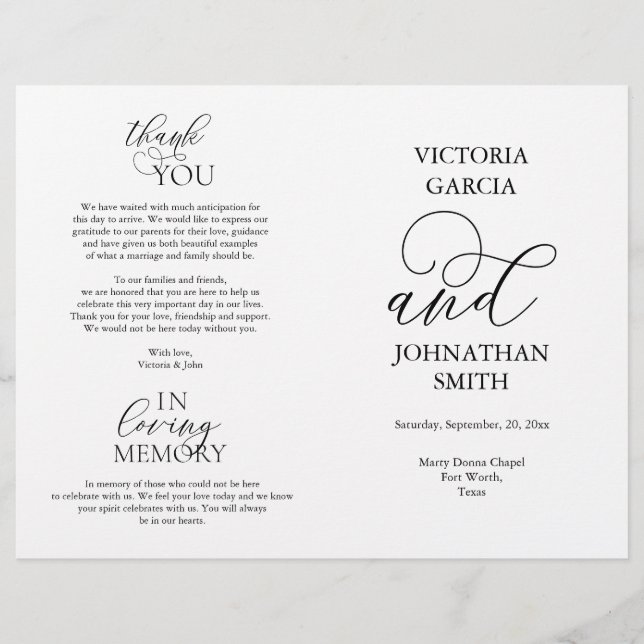 Det gör vi, Bröllop Ceremony Folable Program (Framsida)