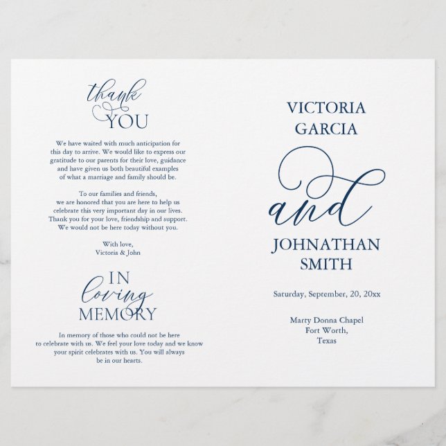 Det gör vi, Bröllop Ceremony Folable Programs (Framsida)