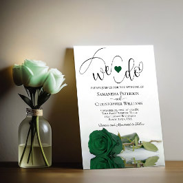 Det gör vi! Elegant Emerald Grönt Ro Romantic Bröl Inbjudningar