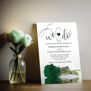 Det gör vi! Elegant Emerald Grönt Ro Romantic Bröl Inbjudningar