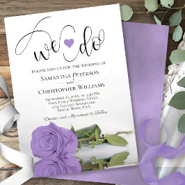 Det gör vi! Elegant Lavender Lila Ro Chic Bröllop Inbjudningar