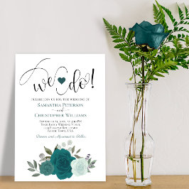 Det gör vi! Elegant Teal & Aqua Ro Boho Bröllop Inbjudningar