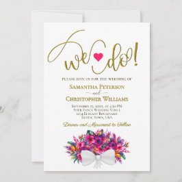 Det gör vi! Färgfull tropisk Blommigt Bouquet Bröl Inbjudningar