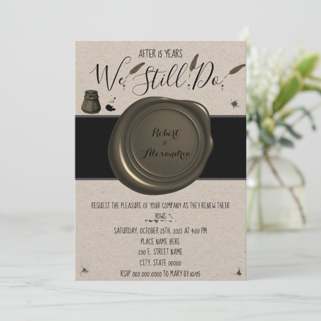 Det gör vi fortfarande | Förnyelse av Bröllop-årsd Inbjudningar (Stående Fram)