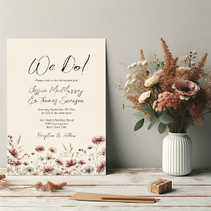 Det gör vi! Rustic Boho Chic Sienna Wildblommor Br Inbjudningar