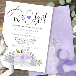 Det gör vi! Rustic Lavender Lila Boho Blommigt Brö Inbjudningar